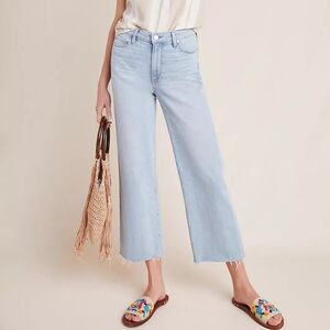 Paige x Anthropologie High-Rise Wide Leg Culotte Jeans Light Wash Denim Size 30